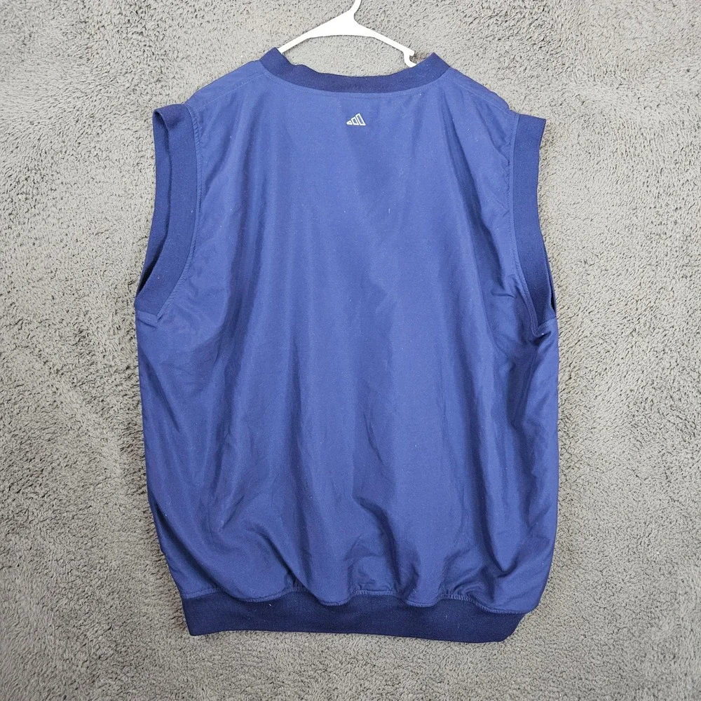 Vintage Adidas Golf Mens XXL Navy Blue V-Neck Wind Vest Pullover